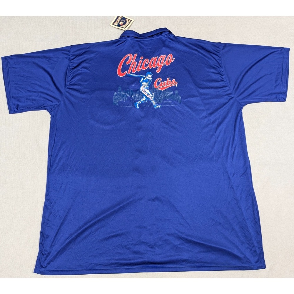 Chicago Cubs Shirt Mens 3XLT Tall 3XL Blue Fanatics Performance Button Retro MLB